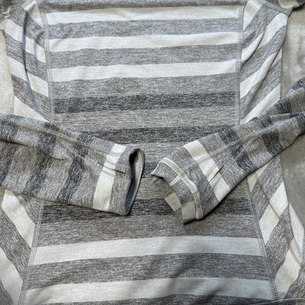 Lululemon Race Your Pace Long Sleeve Marshmallow Stripe Heathered Slate Size 4 - Picture 7 of 13